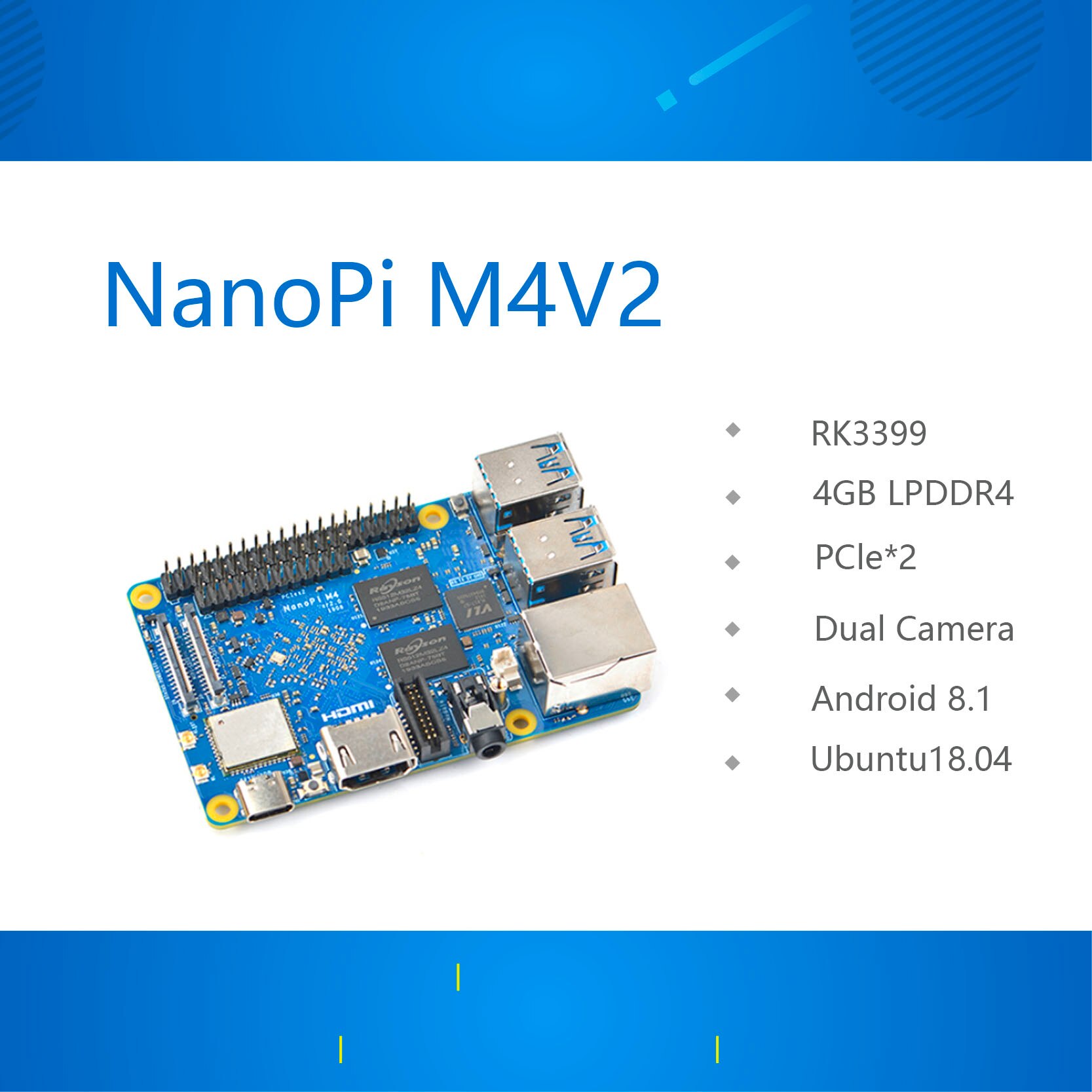 ģ RK3399  M4V2   ī޶, 4G ޸, 4K , ȵ̵ 8